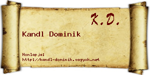 Kandl Dominik névjegykártya